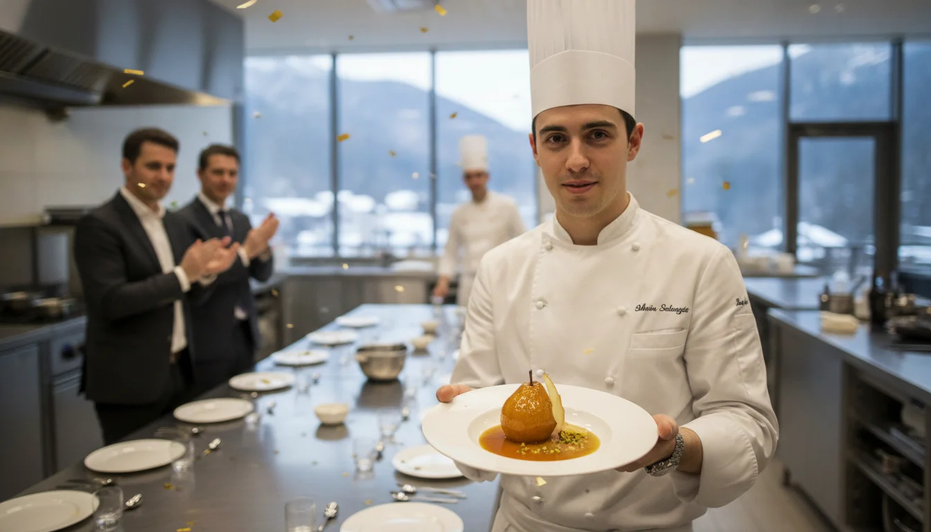 Une sauce inédite et une poire rôtie sacrent ce pâtissier champion de France