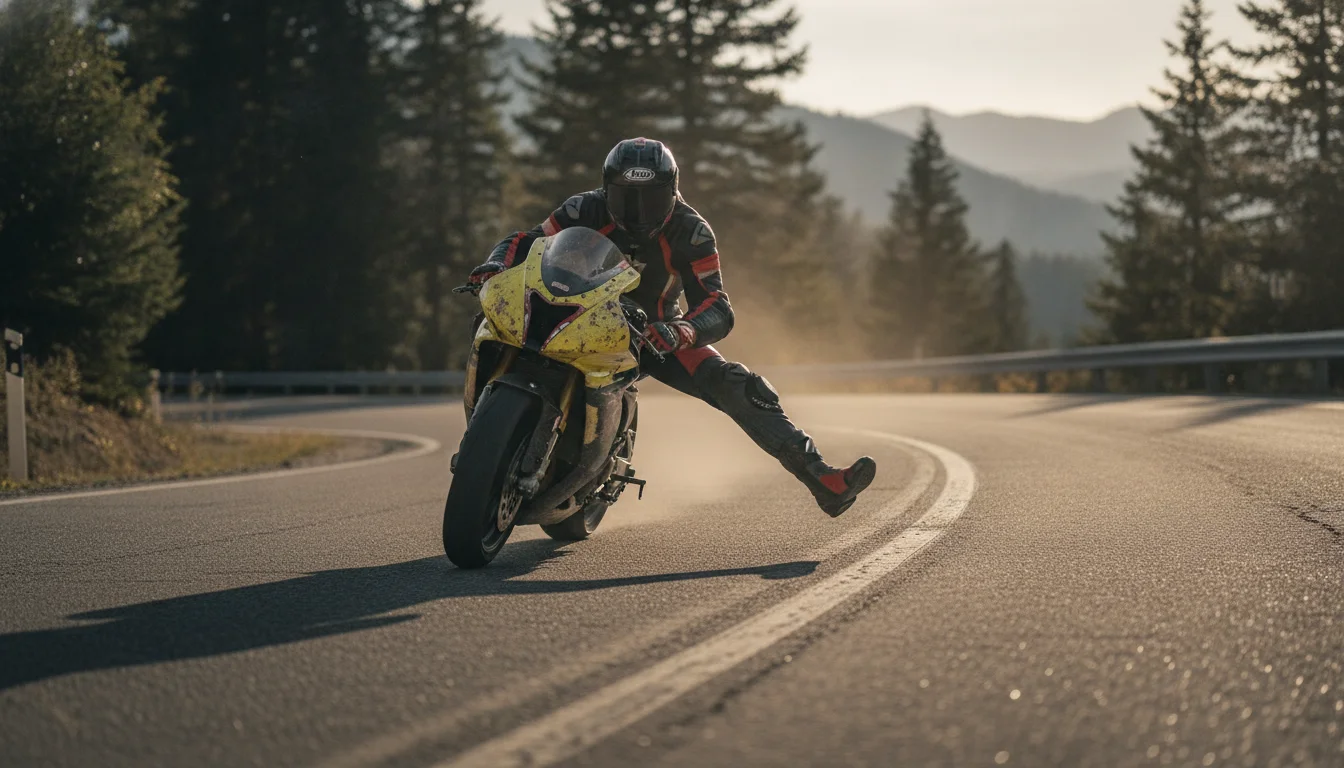 Pourquoi les motards sortent la jambe : geste, réflexe ou habitude ?
