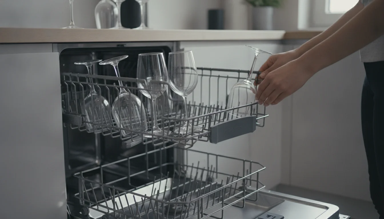 Comment ranger de grands verres à vin au lave-vaisselle : l&rsquo;astuce du panier supérieur