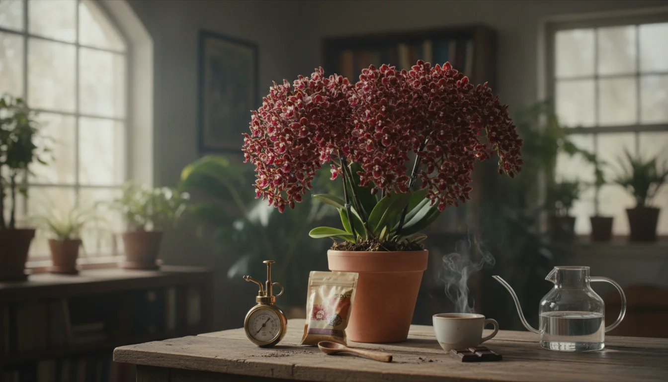 Entretien de l’orchidée espresso : préserver sa floraison chocolat